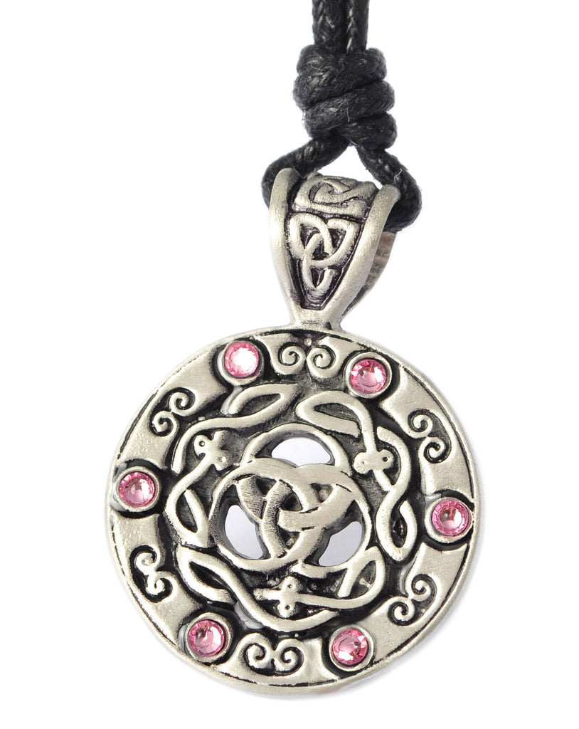 Colorful Celtic Trilogy Silver Pewter Charm Necklace Pendant Jewelry