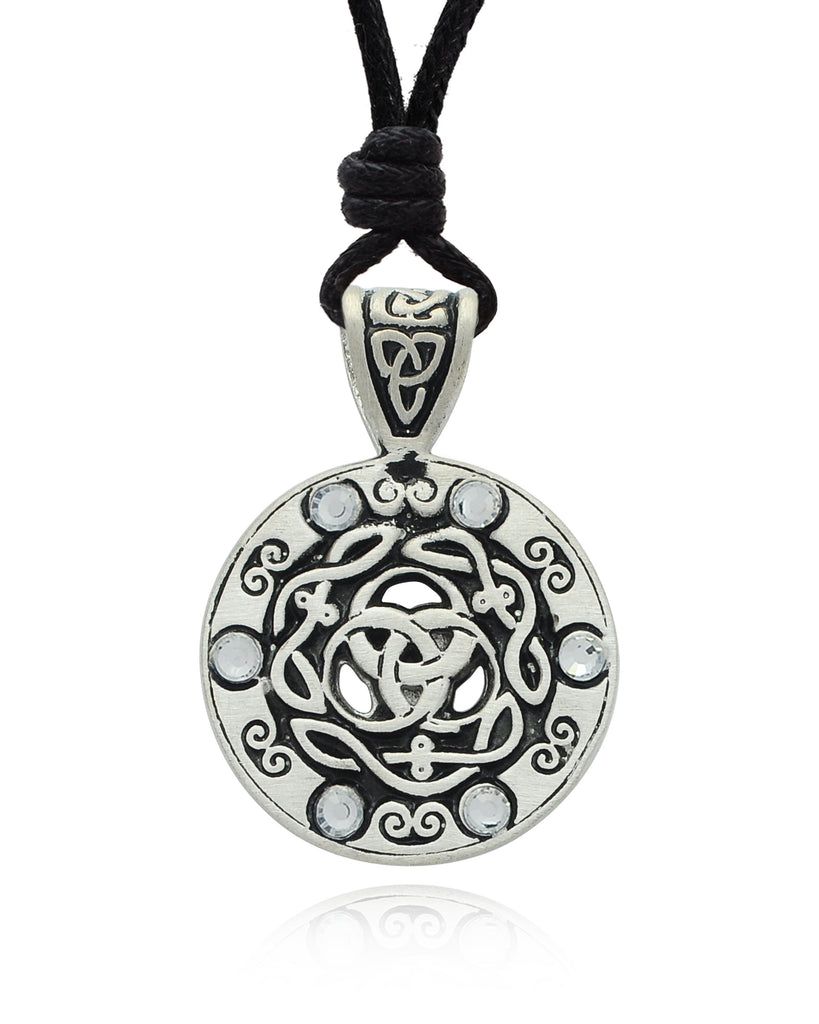 Colorful Celtic Trilogy Silver Pewter Charm Necklace Pendant Jewelry