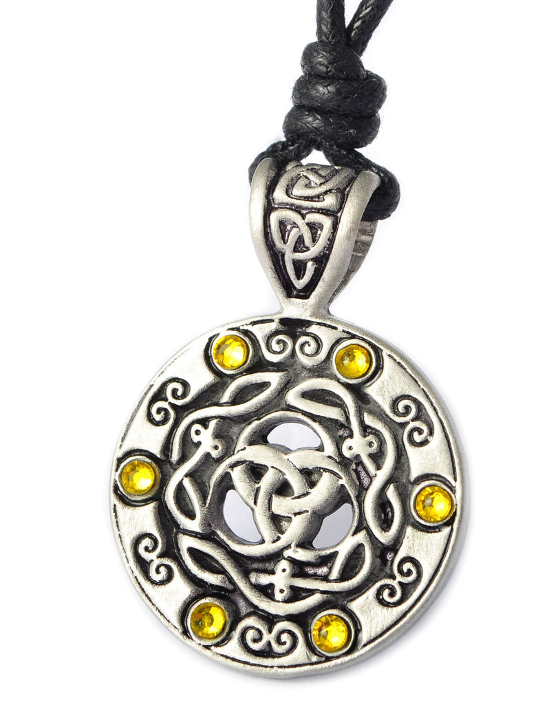 Colorful Celtic Trilogy Silver Pewter Charm Necklace Pendant Jewelry