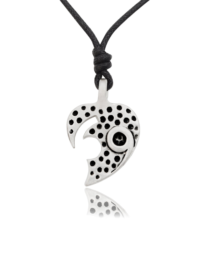Maori Love Heart Silver Pewter Charm Necklace Pendant Jewelry