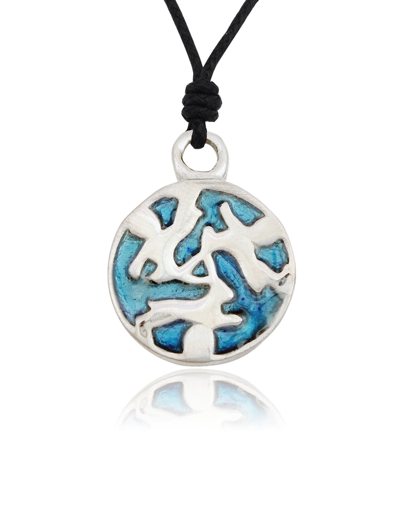 Blue Ranger Design Silver Pewter Charm Necklace Pendant Jewelry