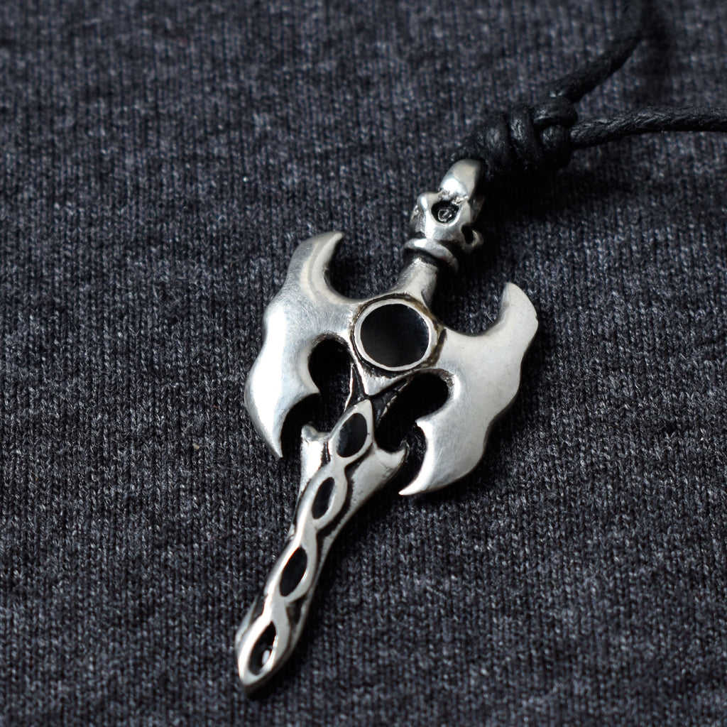 Colorful Knight Sword Design Silver Pewter Charm Necklace Pendant Jewelry