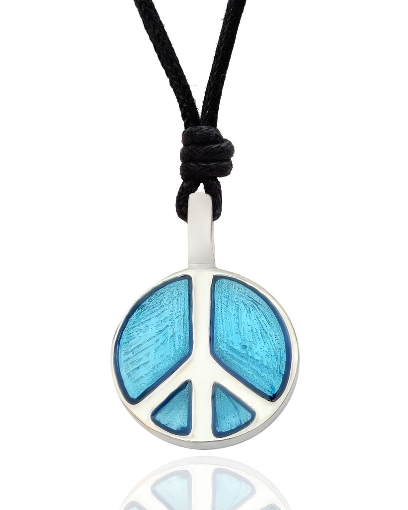 Trendy Peace Sign Silver Pewter Charm Necklace Pendant Jewelry