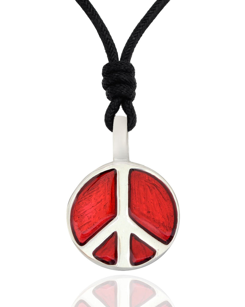 Trendy Peace Sign Silver Pewter Charm Necklace Pendant Jewelry