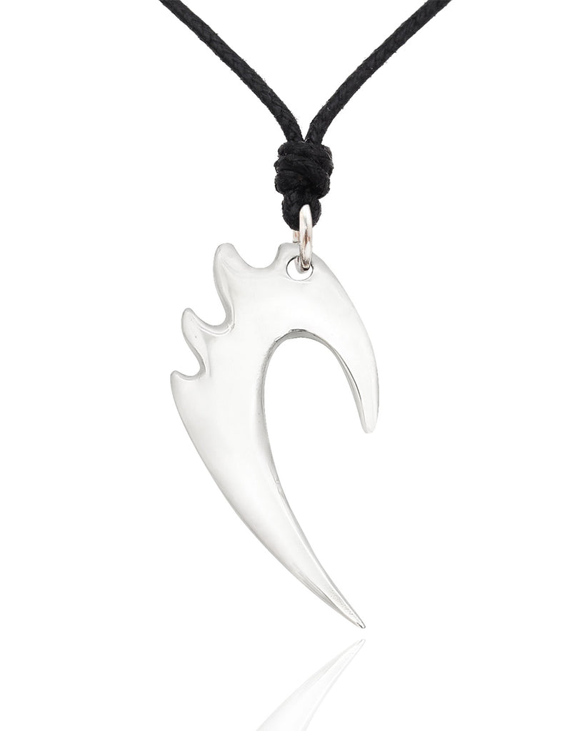 Maori Tribal Fishing Hook Tribal Silver Pewter Brass Necklace Pendant Jewelry