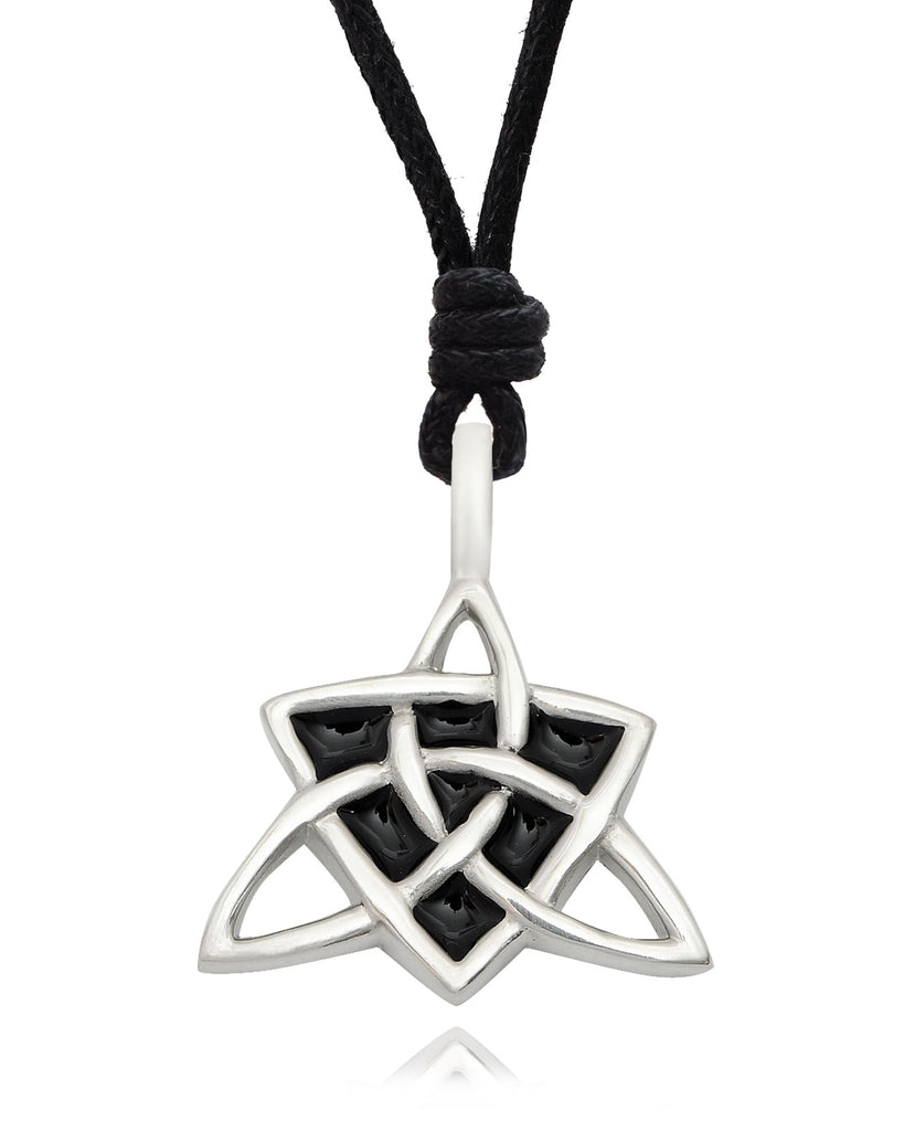 Color Celtic Trilogy Triquetra Knot Silver Pewter Charm Necklace Pendant Jewelry