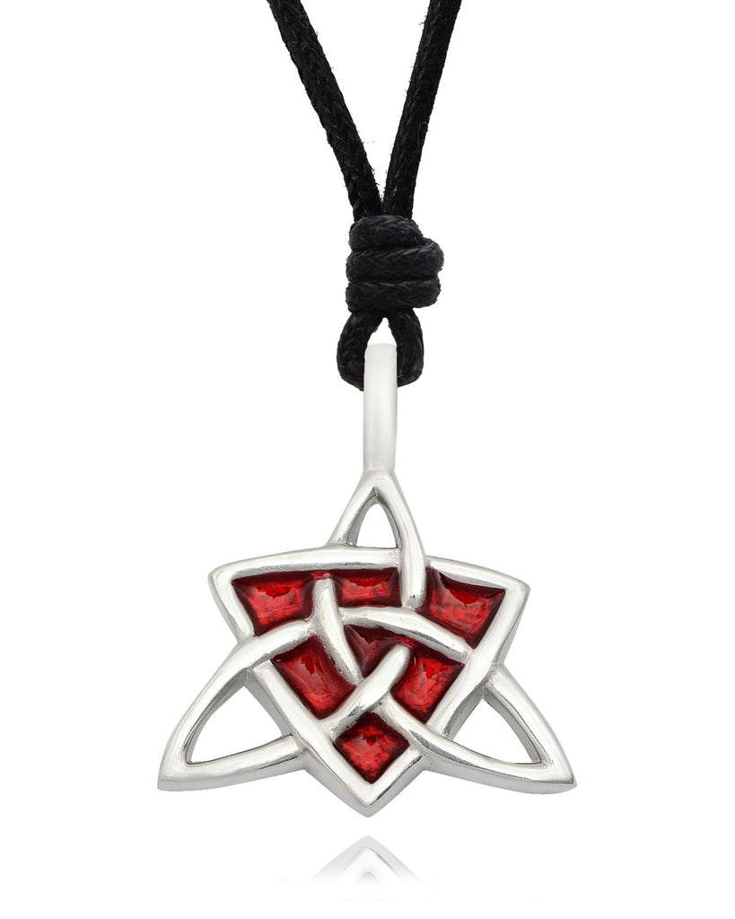 Color Celtic Trilogy Triquetra Knot Silver Pewter Charm Necklace Pendant Jewelry
