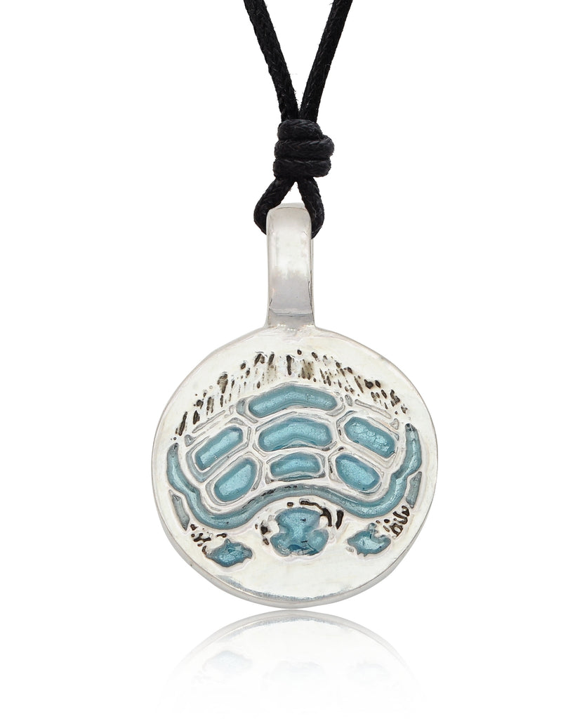 Color Turtle Silver Pewter Charm Necklace Pendant Jewelry