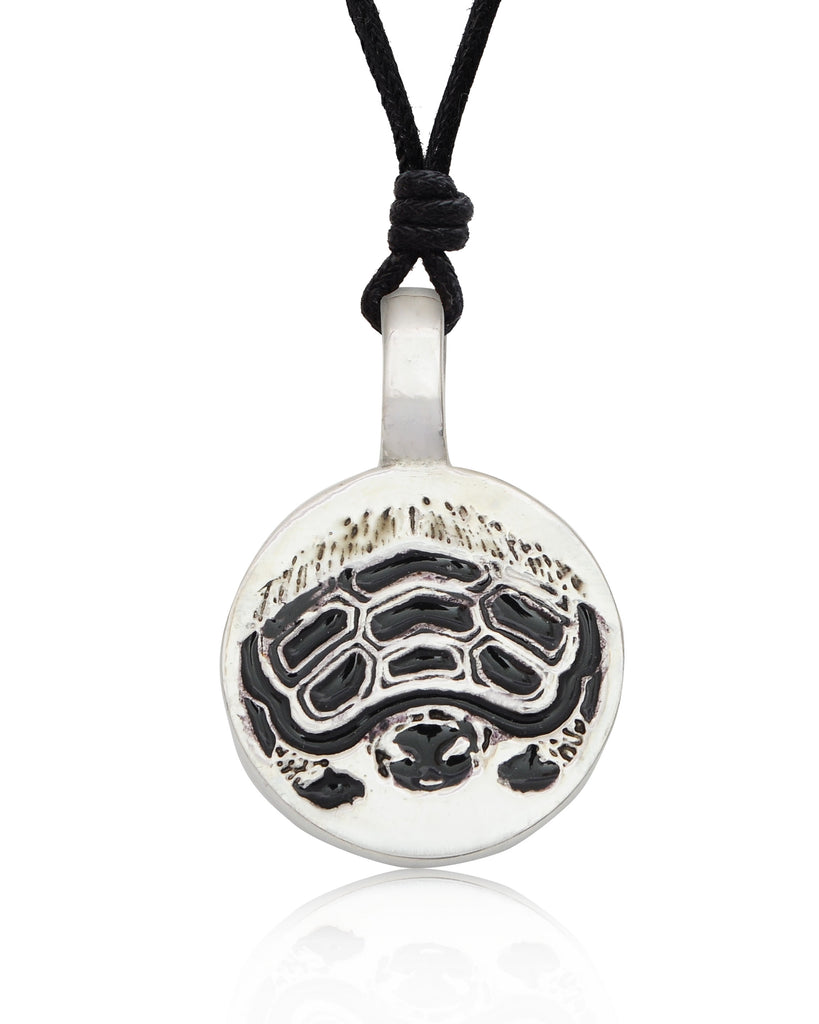 Color Turtle Silver Pewter Charm Necklace Pendant Jewelry