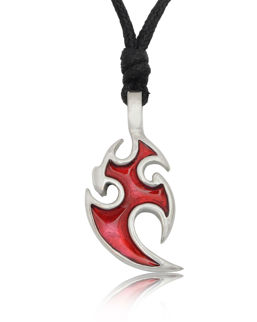 Maori Tattoo Design Silver Pewter Charm Necklace Pendant Jewelry