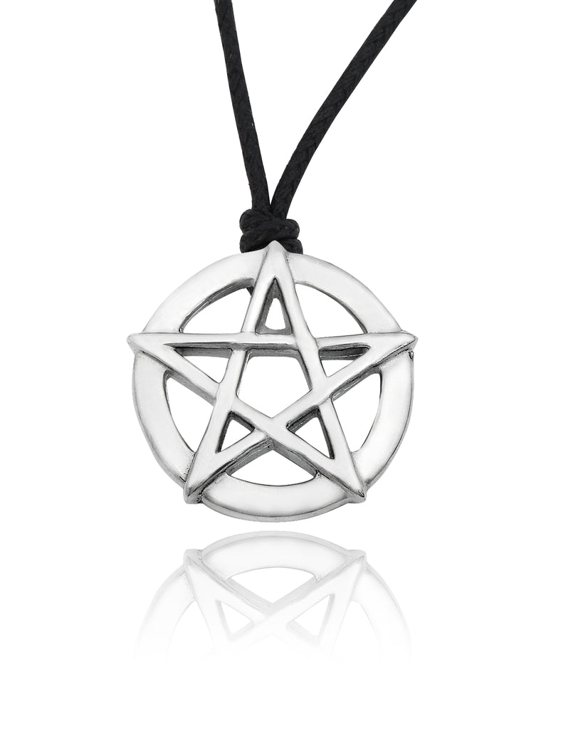 Durable Pentagram 92.5 Sterling Silver Pewter Brass Necklace Pendant Jewelry