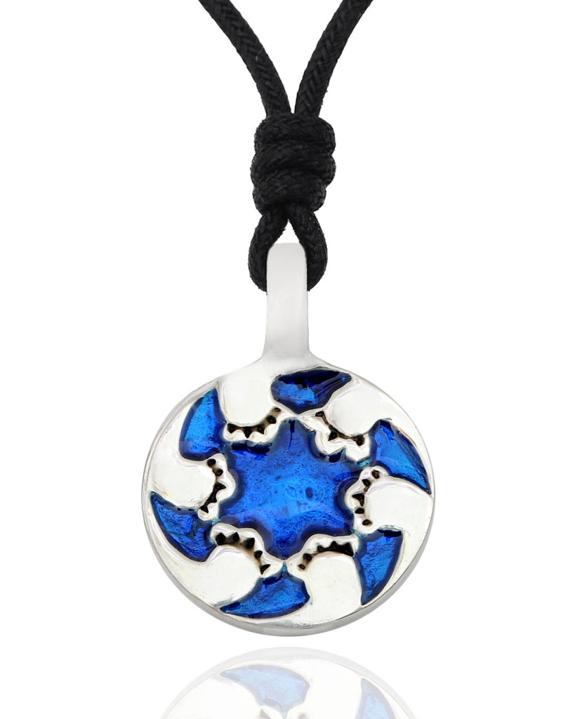 Colorful Sun Cycle Silver Pewter Charm Necklace Pendant Jewelry