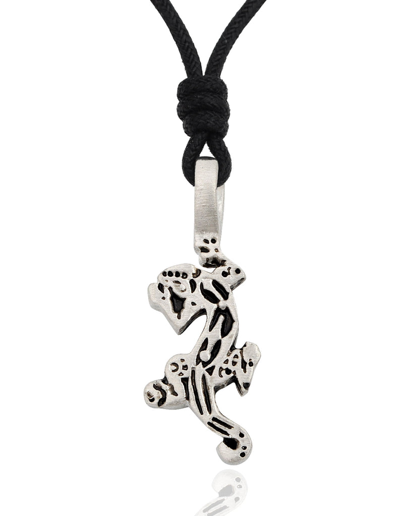 Salamader Lizard Silver Pewter Charm Necklace Pendant Jewelry