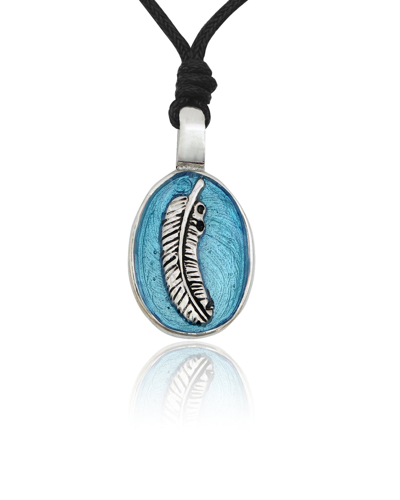 Indian Feather Silver Pewter Charm Necklace Pendant Jewelry