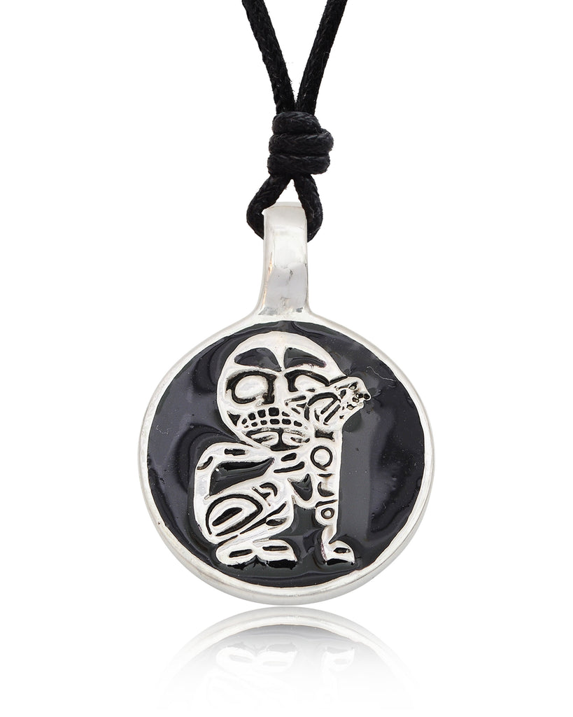 Coyote Totem Dog Silver Pewter Charm Necklace Pendant Jewelry