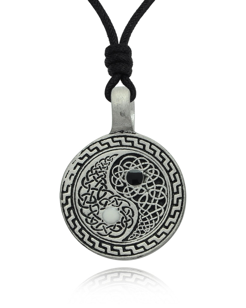 Ying Yang Celtic Design Silver Pewter Gold Brass Necklace Pendant Jewelry
