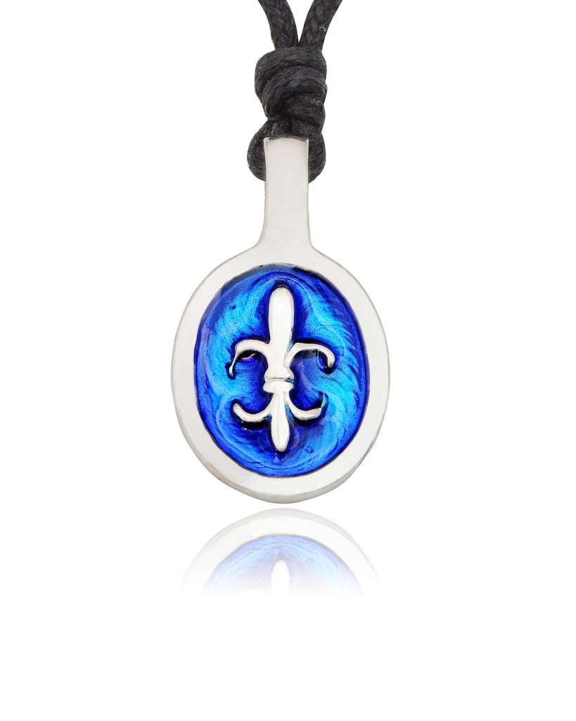 Fleur De Lis French Cross Silver Pewter Charm Necklace Pendant Jewelry