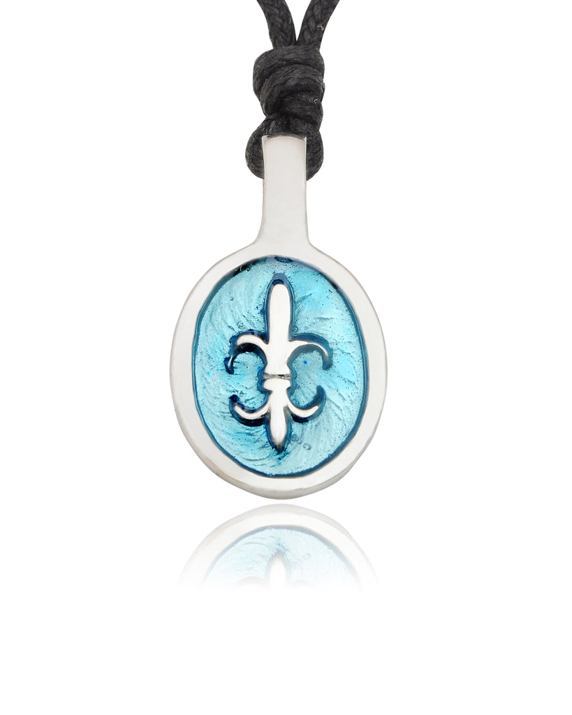 Fleur De Lis French Cross Silver Pewter Charm Necklace Pendant Jewelry