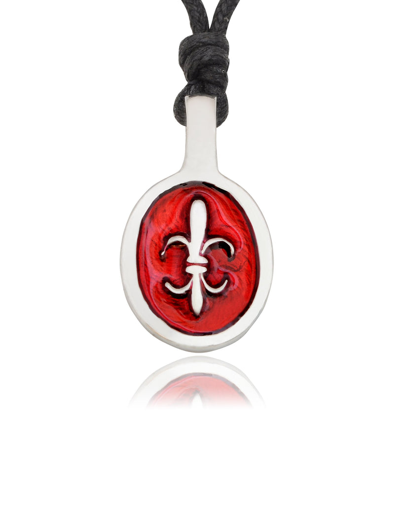 Fleur De Lis French Cross Silver Pewter Charm Necklace Pendant Jewelry