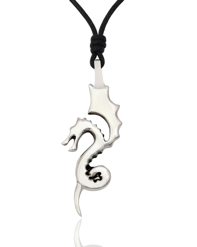 Stylist Dragon Silver Pewter Charm Necklace Pendant Jewelry