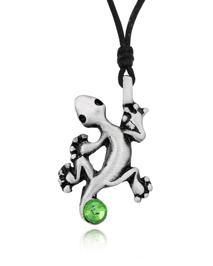 New Lizard Gecko Silver Pewter Charm Necklace Pendant Jewelry