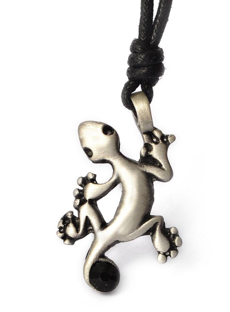 New Lizard Gecko Silver Pewter Charm Necklace Pendant Jewelry