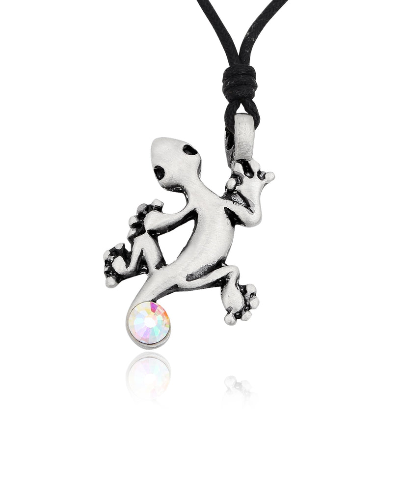 New Lizard Gecko Silver Pewter Charm Necklace Pendant Jewelry