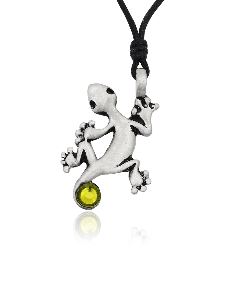 New Lizard Gecko Silver Pewter Charm Necklace Pendant Jewelry