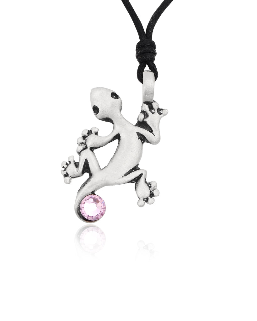 New Lizard Gecko Silver Pewter Charm Necklace Pendant Jewelry