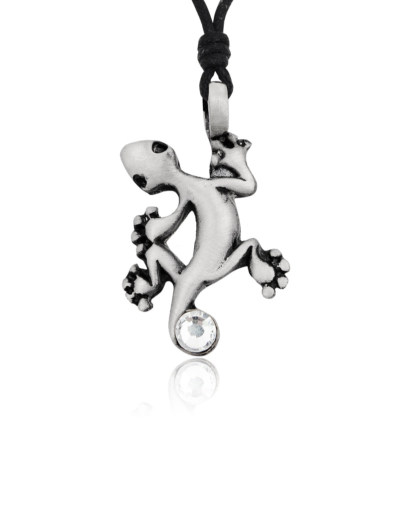 New Lizard Gecko Silver Pewter Charm Necklace Pendant Jewelry