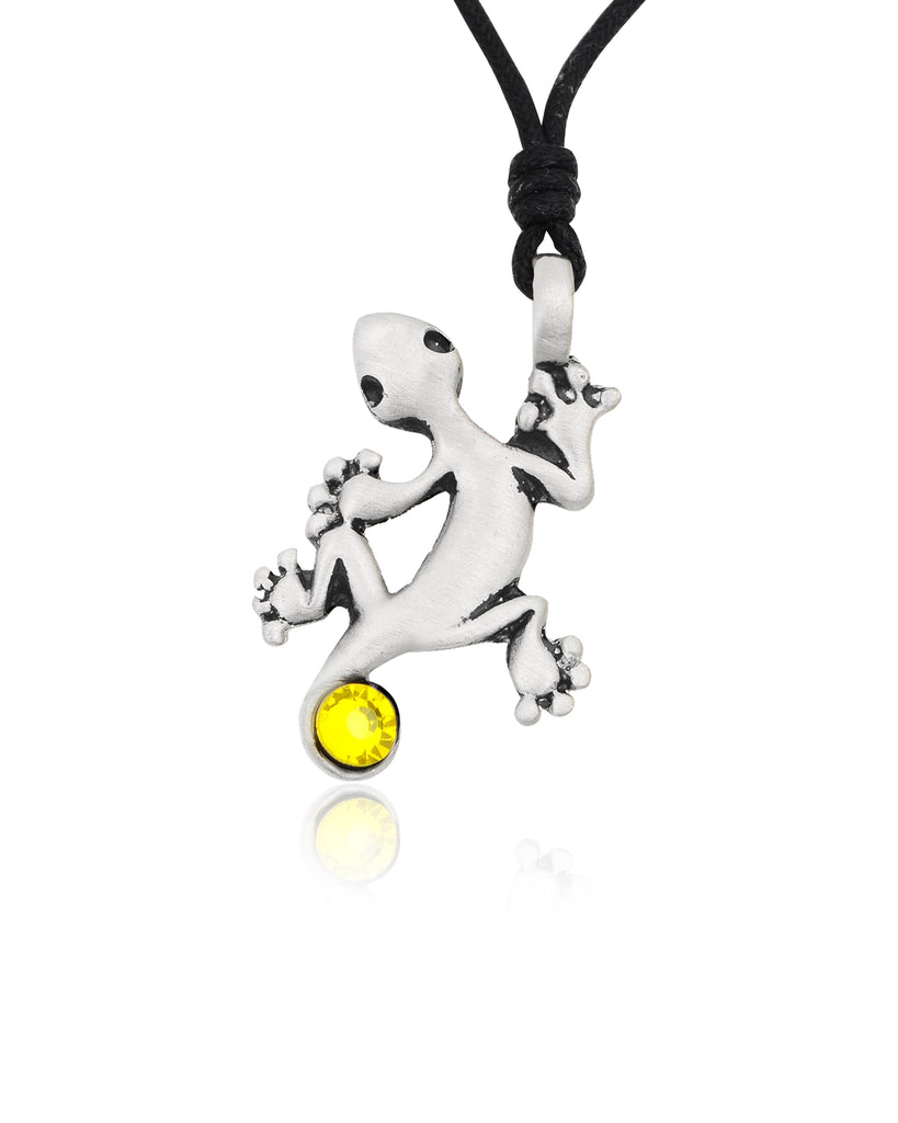 New Lizard Gecko Silver Pewter Charm Necklace Pendant Jewelry