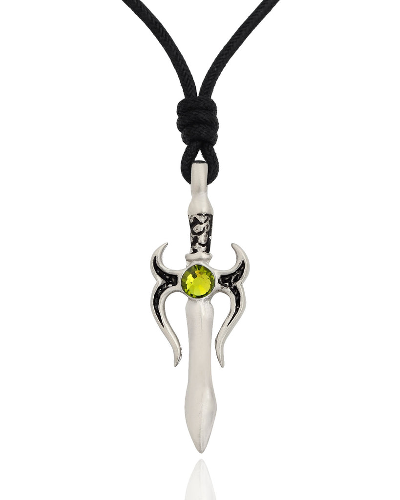 Colorful Sword Silver Pewter Charm Necklace Pendant Jewelry