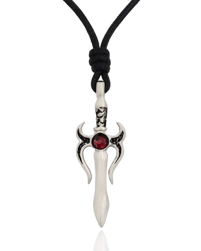 Colorful Sword Silver Pewter Charm Necklace Pendant Jewelry