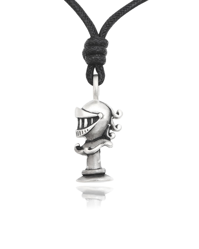 Knight Medieval Knight Armor Chess Silver Pewter Charm Necklace Pendant Jewelry