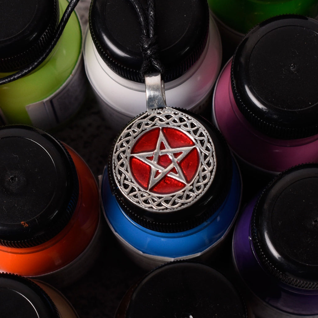 5 Pointed Pentagram Star Magic Silver Pewter Charm Necklace Pendant Jewelry