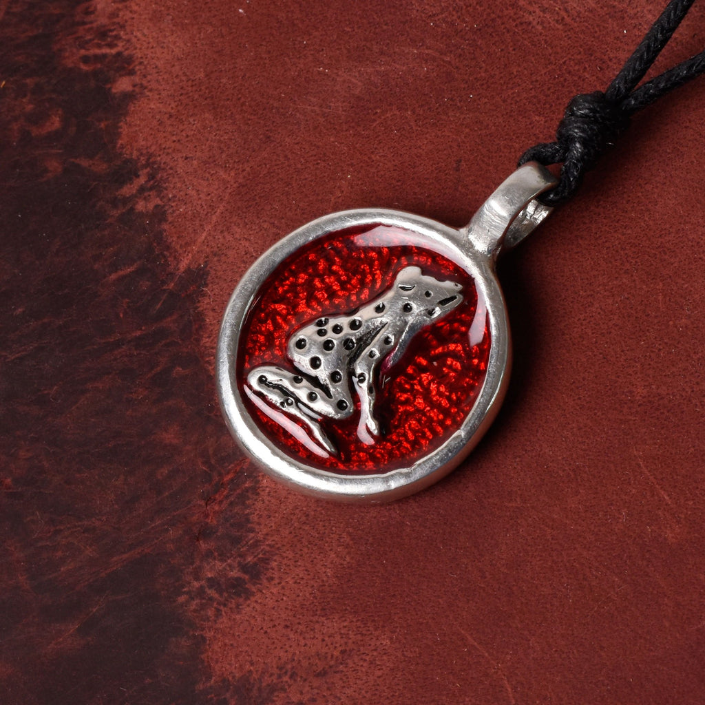 Colorful Frog Silver Pewter Charm Necklace Pendant Jewelry