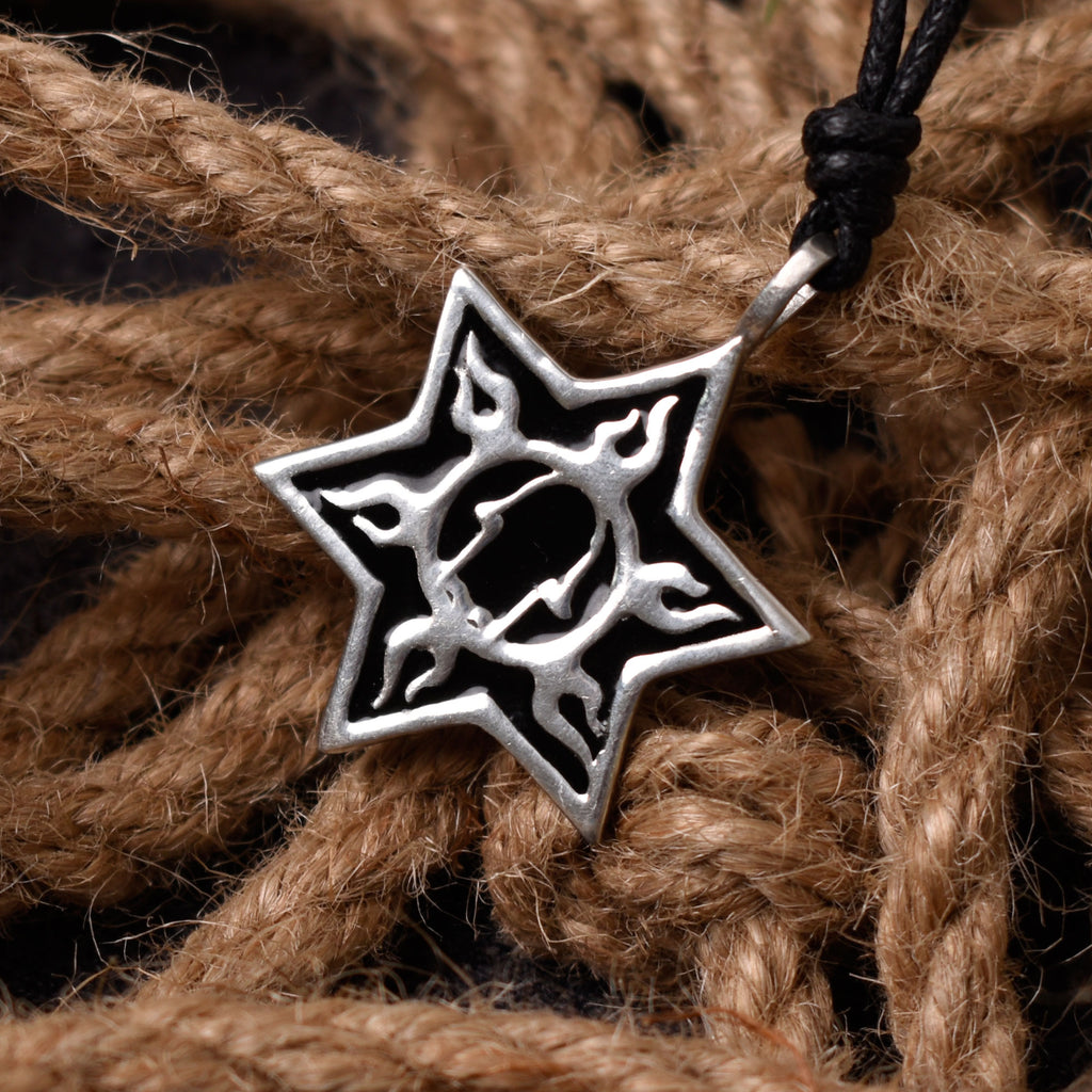 Colorful Star Of David Hamsa Silver Pewter Charm Necklace Pendant Jewelry