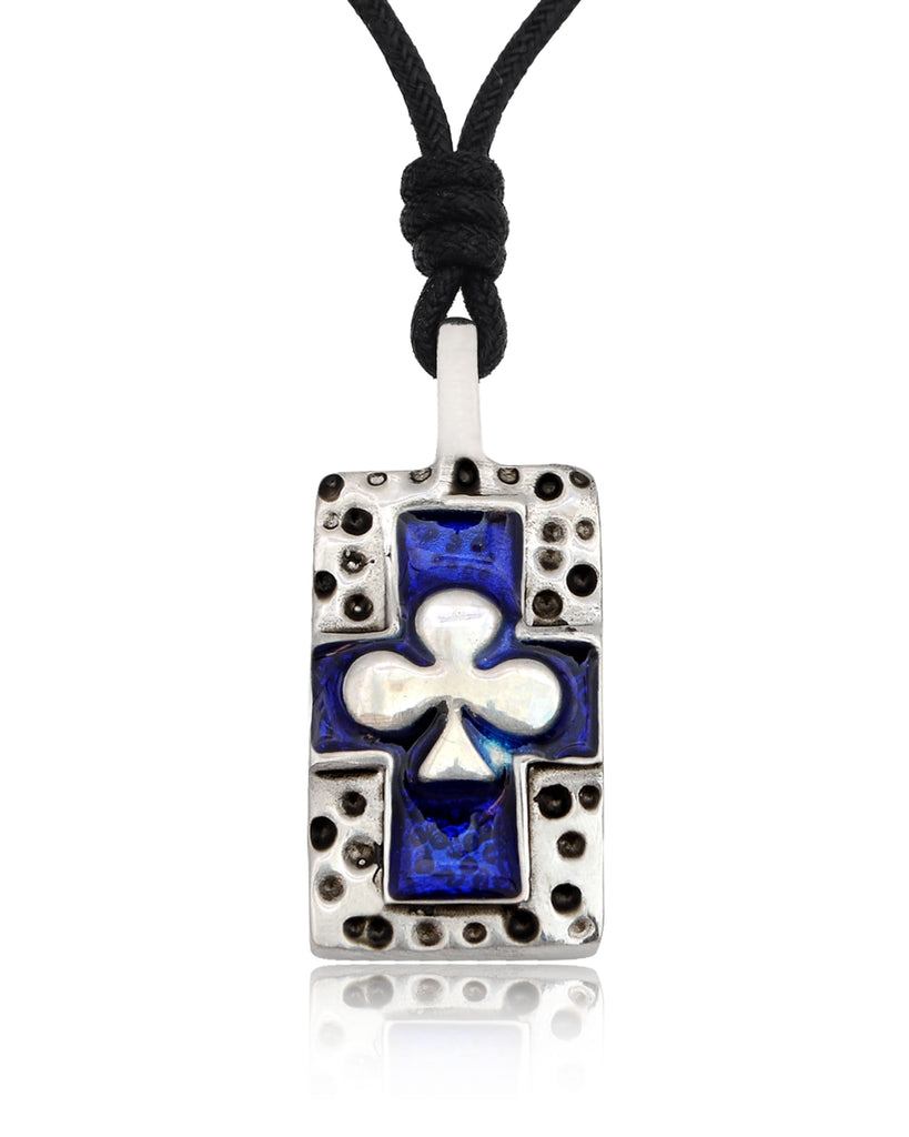 Cross Clover Silver Pewter Charm Necklace Pendant Jewelry