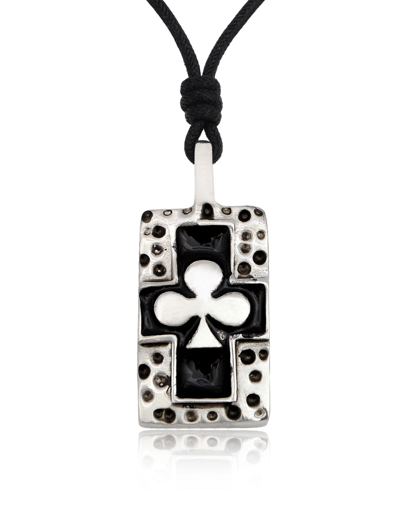 Cross Clover Silver Pewter Charm Necklace Pendant Jewelry