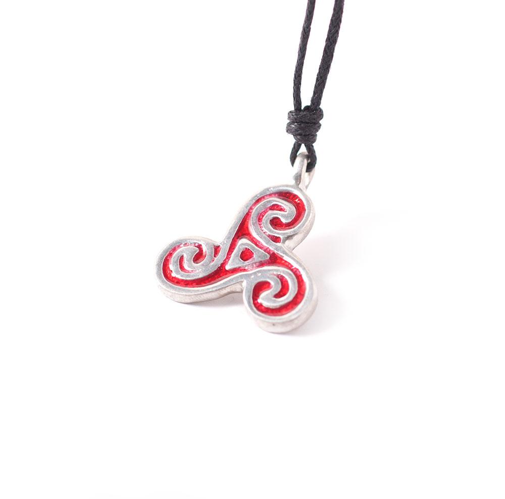 Colorful Celtic Trinity Spiral Silver Pewter Charm Necklace Pendant Jewelry