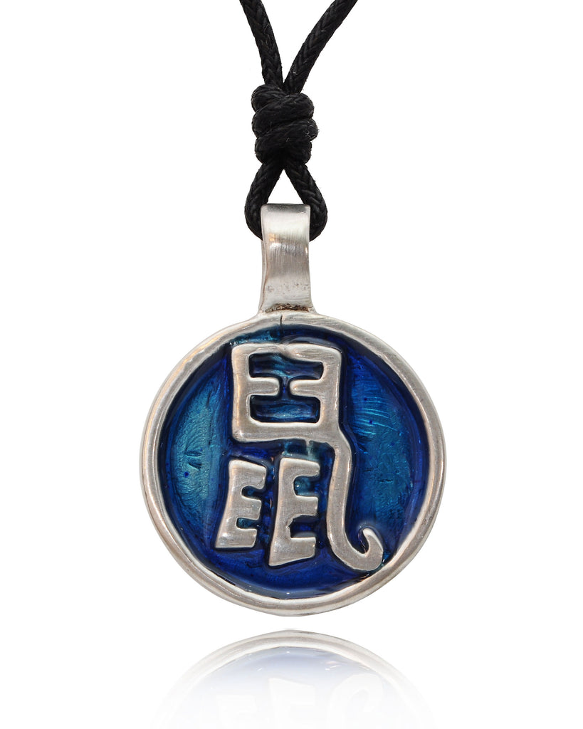 Rat Chinese Text Silver Pewter Charm Necklace Pendant Jewelry