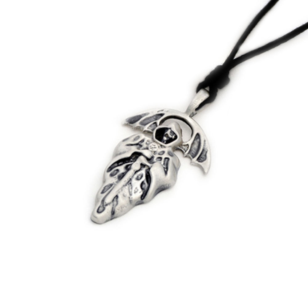 Grim Reaper Silver Pewter Charm Necklace Pendant Jewelry