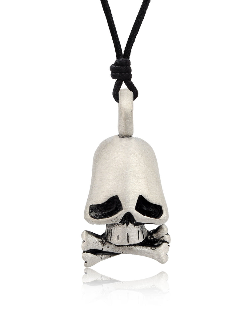 Skull Skeleton Silver Pewter Charm Necklace Pendant Jewelry
