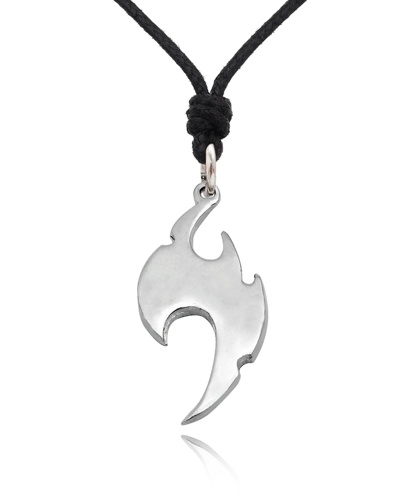 Abstract Art Design Silver Pewter Charm Necklace Pendant Jewelry