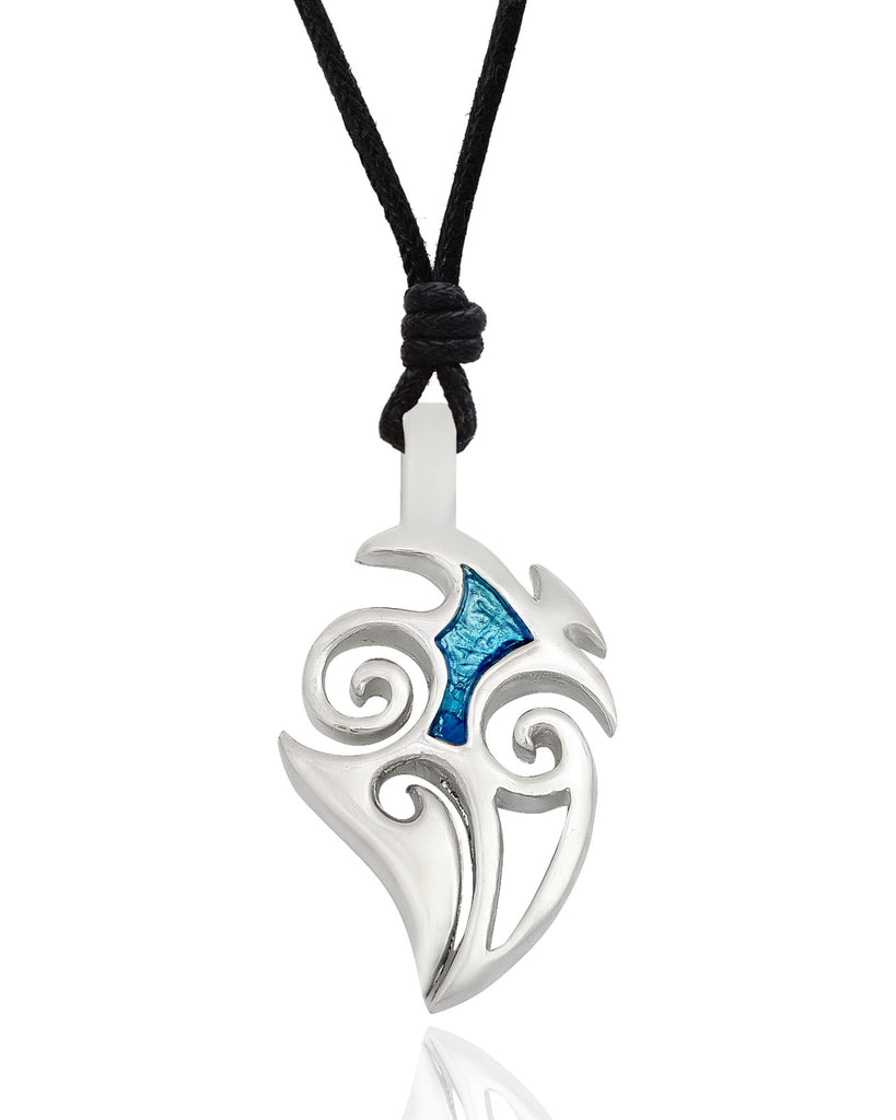 Maori Tatoo Design Silver Pewter Charm Necklace Pendant Jewelry