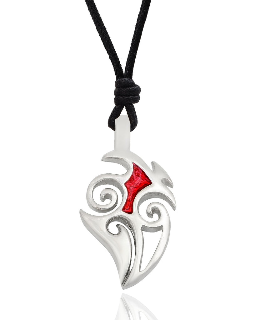 Maori Tatoo Design Silver Pewter Charm Necklace Pendant Jewelry