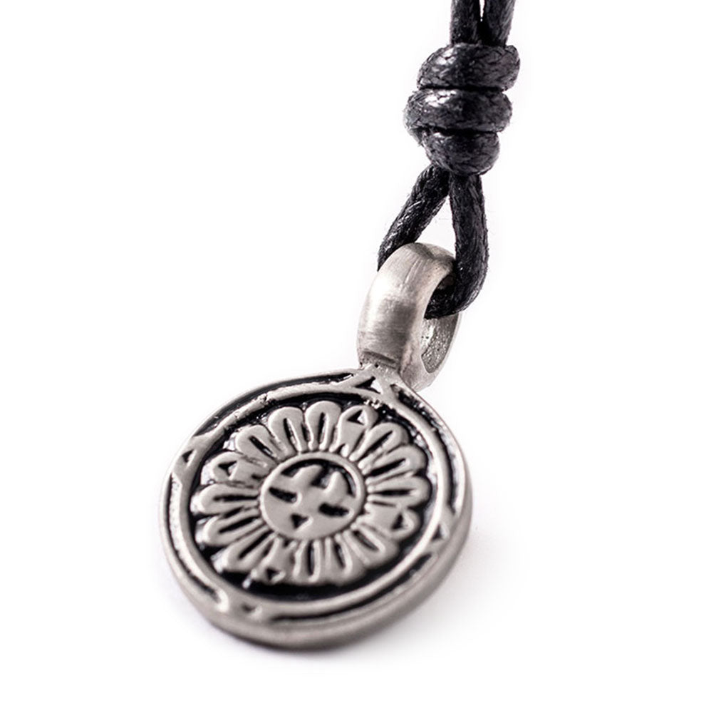 Hopi Sun Silver Pewter Charm Necklace Pendant Jewelry