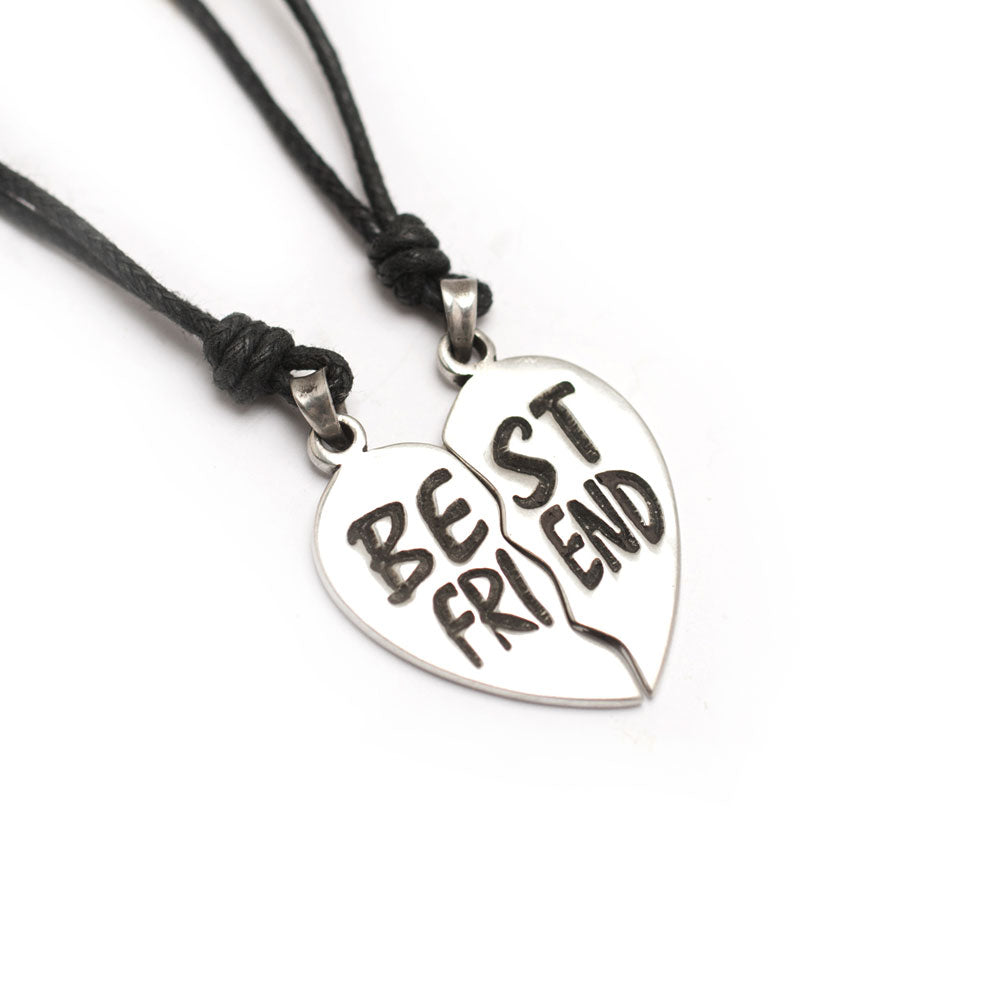 Bestfriend Couple Pendant Silver Pewter Gold Brass Charm Necklace Pendant Jewelr