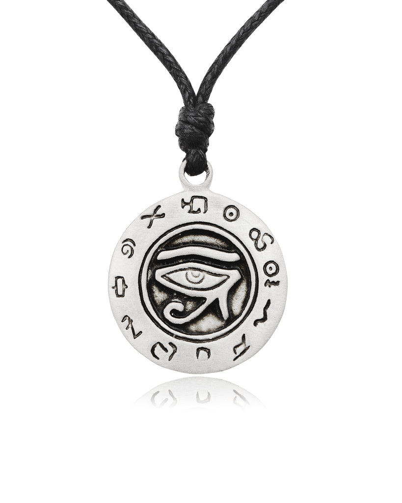 Egyptian Eye of Ra Horus Silver Pewter Gold Brass Charm Necklace Pendant Jewelry