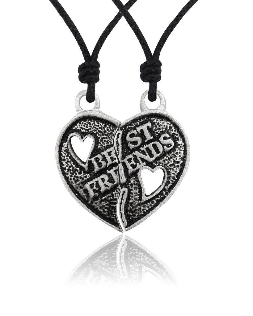 Bestfriend Couple Pendant Silver Pewter Gold Brass Charm Necklace Pendant Jewelr